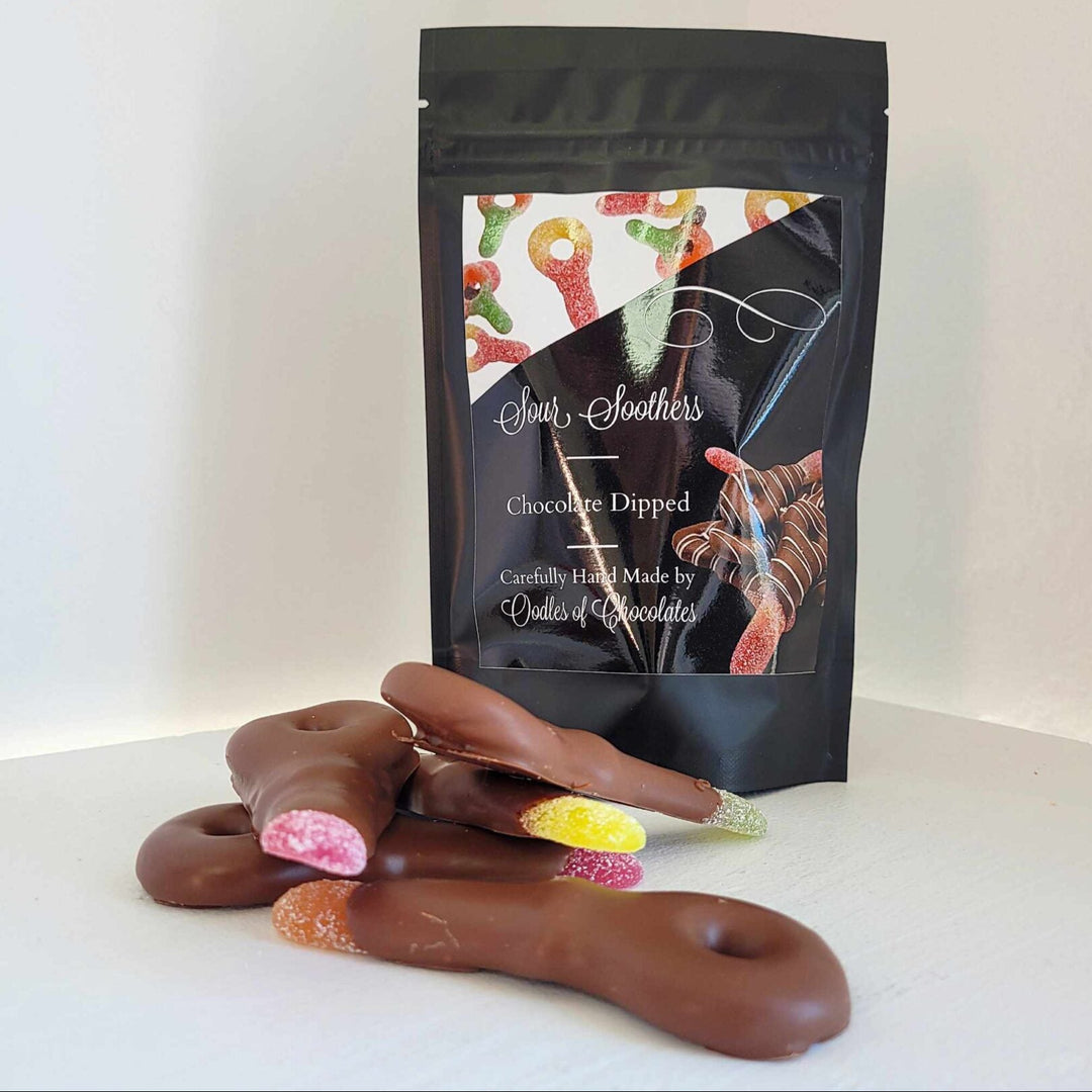 Sour Soothers dipped in Chocolate