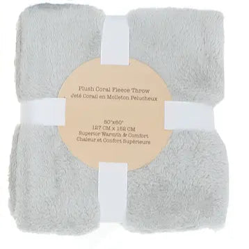 Plush Fleece Throw - Cream