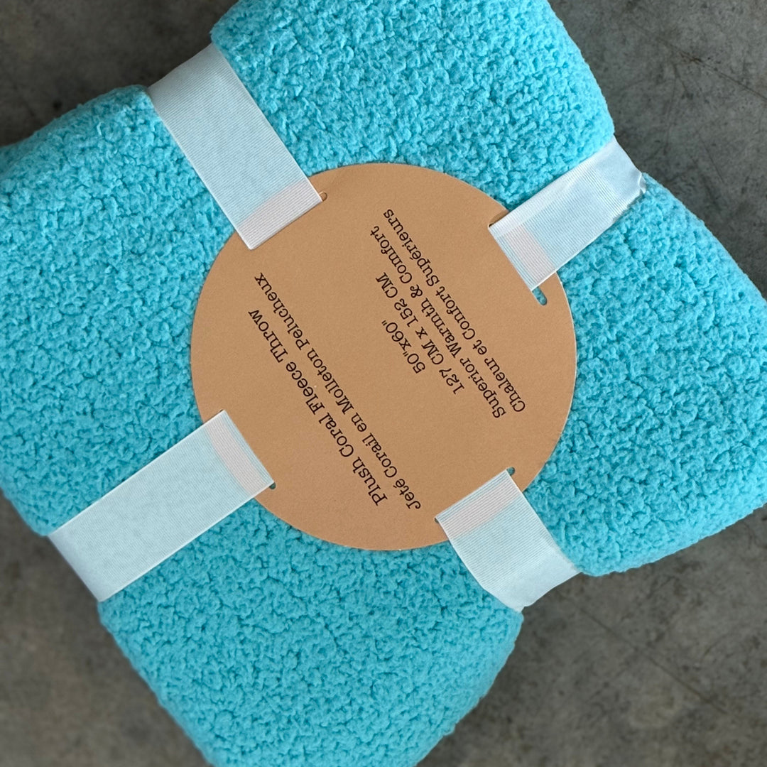 Plush Fleece Throw - Turquoise