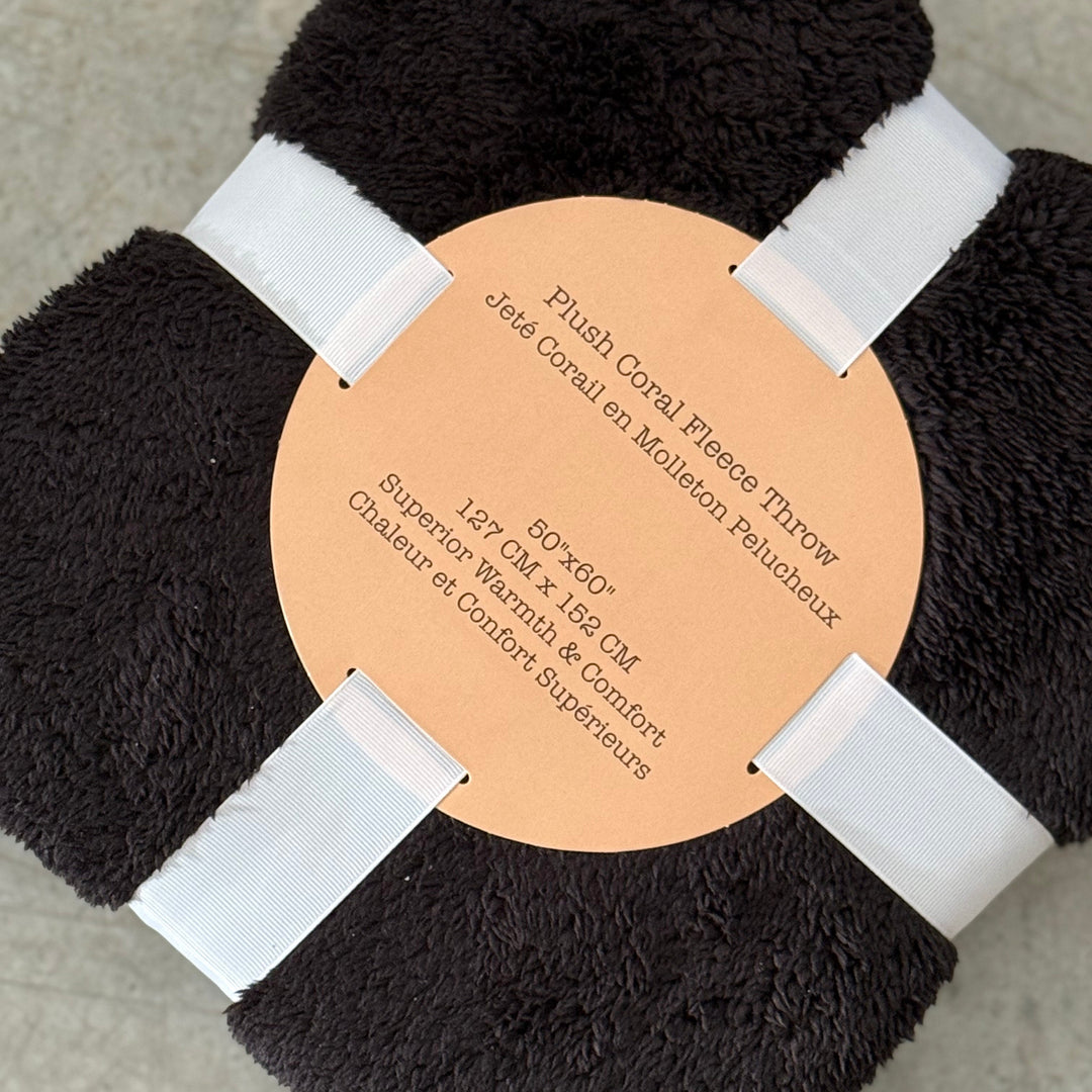 Plush Fleece Throw - Black