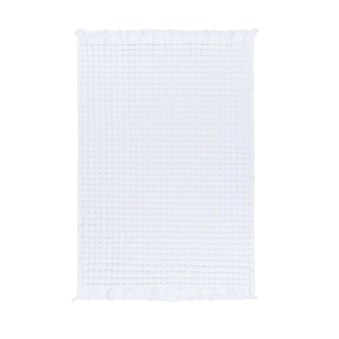 Organic Cotton Waffle Hand Towel - White