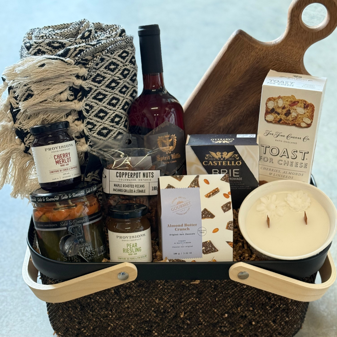Cozy Night In Gift Basket - With Wine
