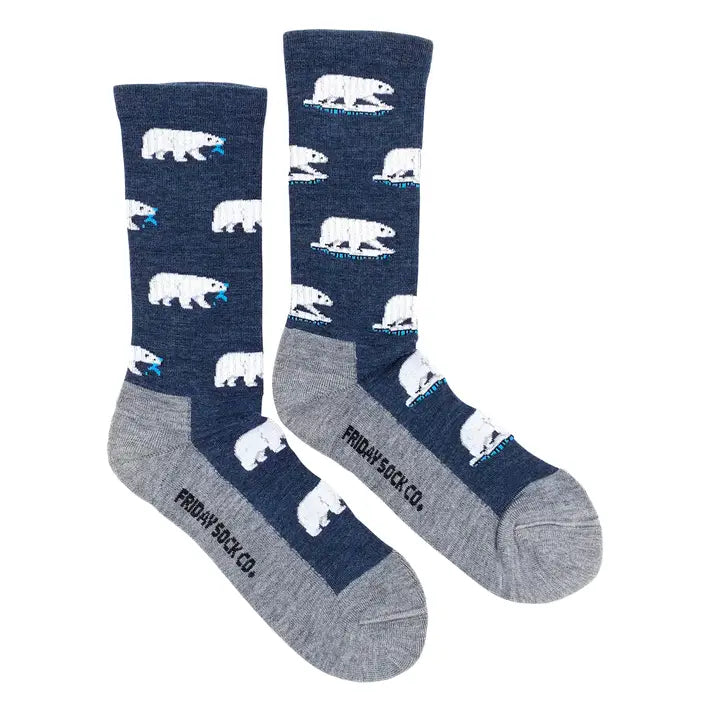 Polar Bear Merino Wool Mismatched Socks