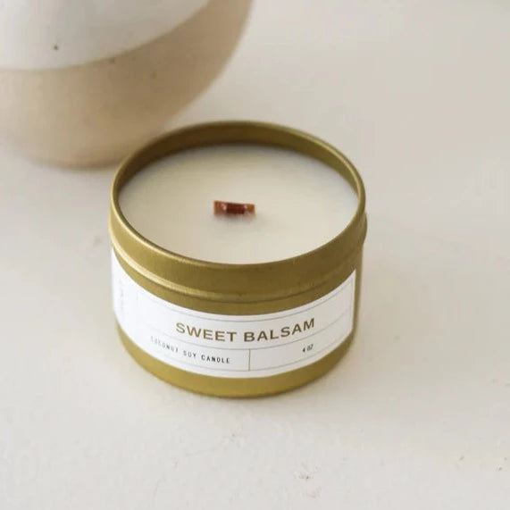 Sweet Balsam Gold Tin Candle - 4oz Tin
