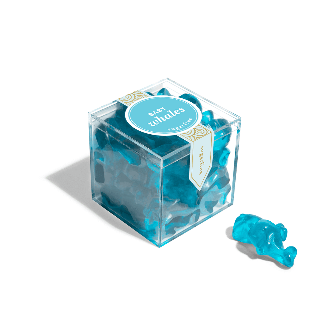 Baby whale watching gets sweet with these itty-bitty, raspberry-flavored baby whale gummies. Almost too cute to eat, they’re a juicy-delicious seafaring treat! Alberta Gift Boxes