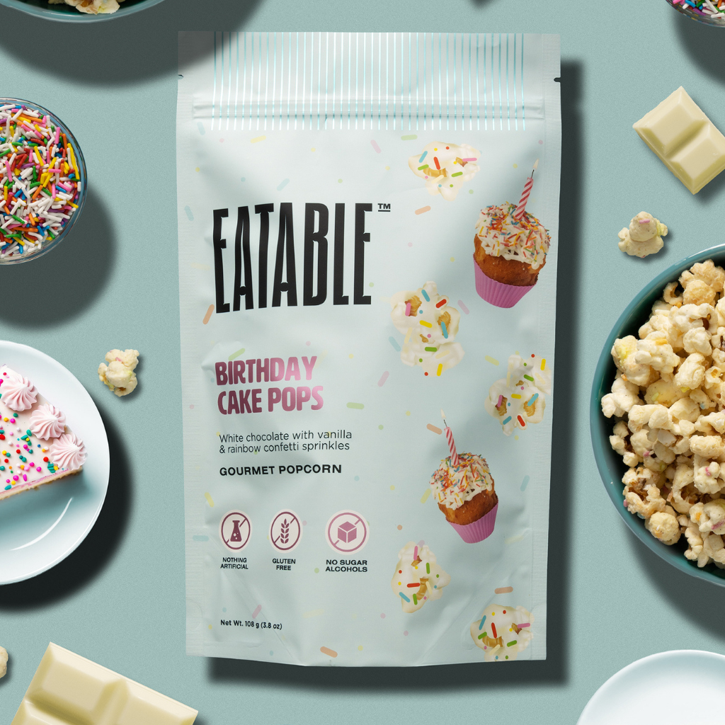 Eatable Birthday Cake Pops Popcorn