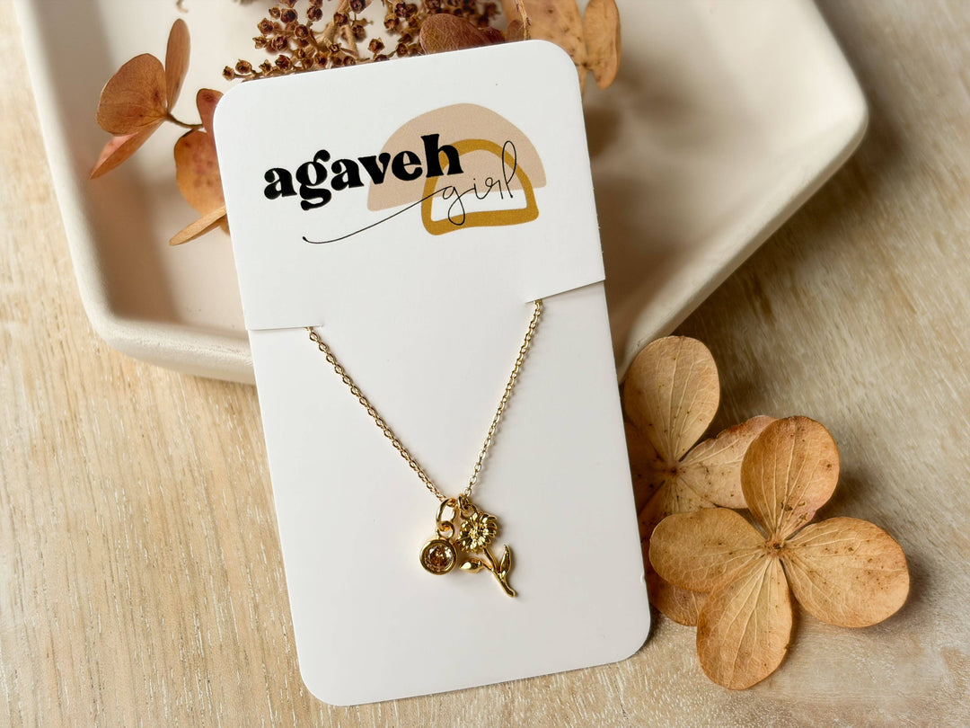 Gold necklace on a &