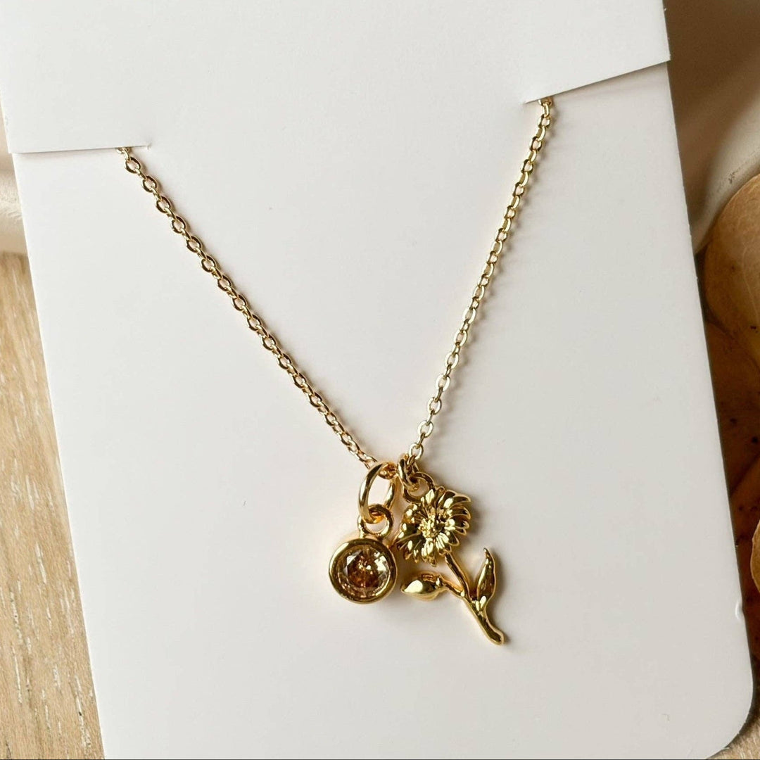 Gold necklace on a &