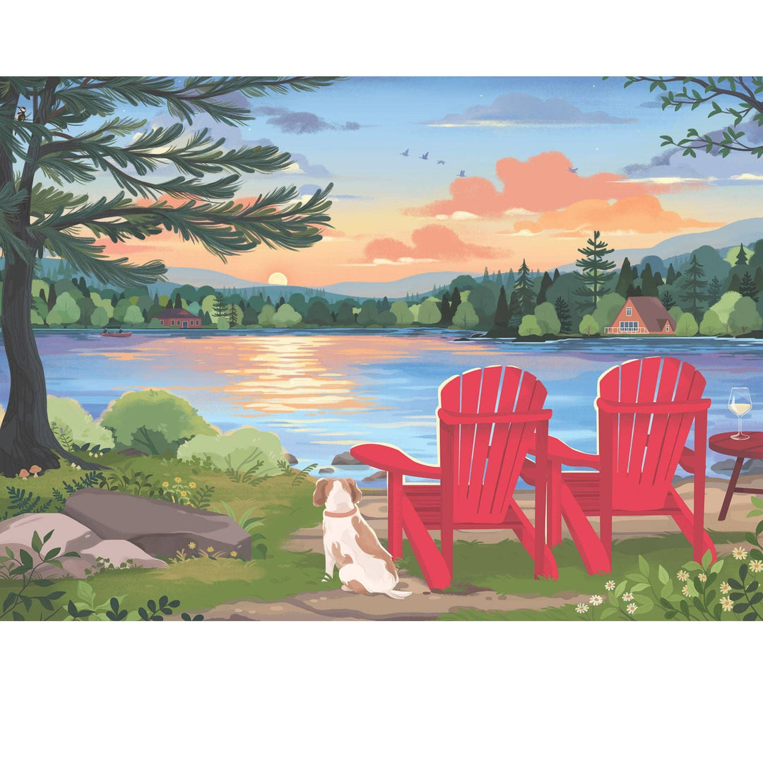 Cottage Country 500-piece puzzle by Villager Puzzles featuring a scenic outdoor landscape, designed in Ontario.