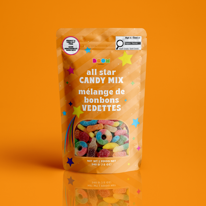 A stand-up pouch of Bood Candy &