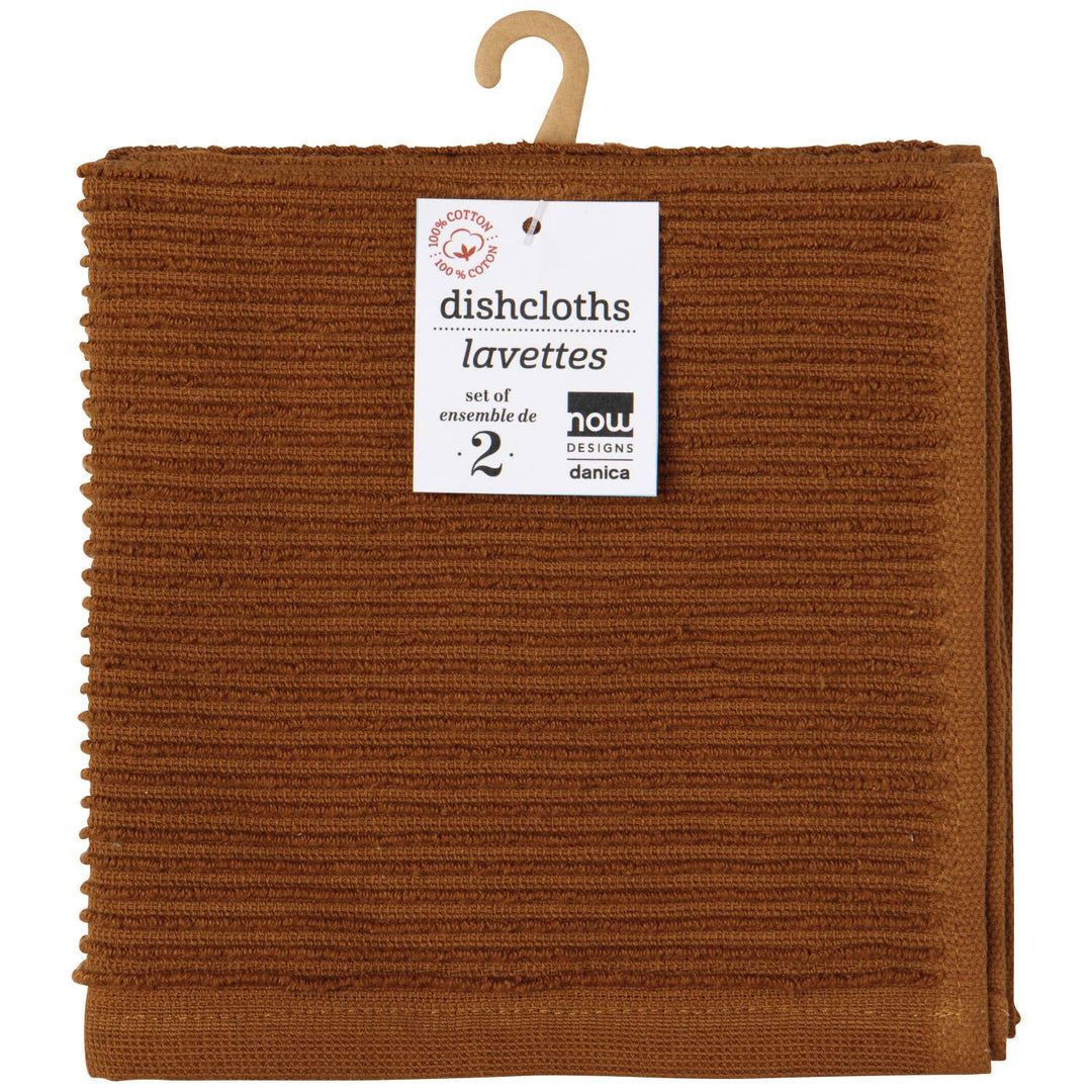 Now Designs Chestnut Brown Ripple Dishcloths Set of 2