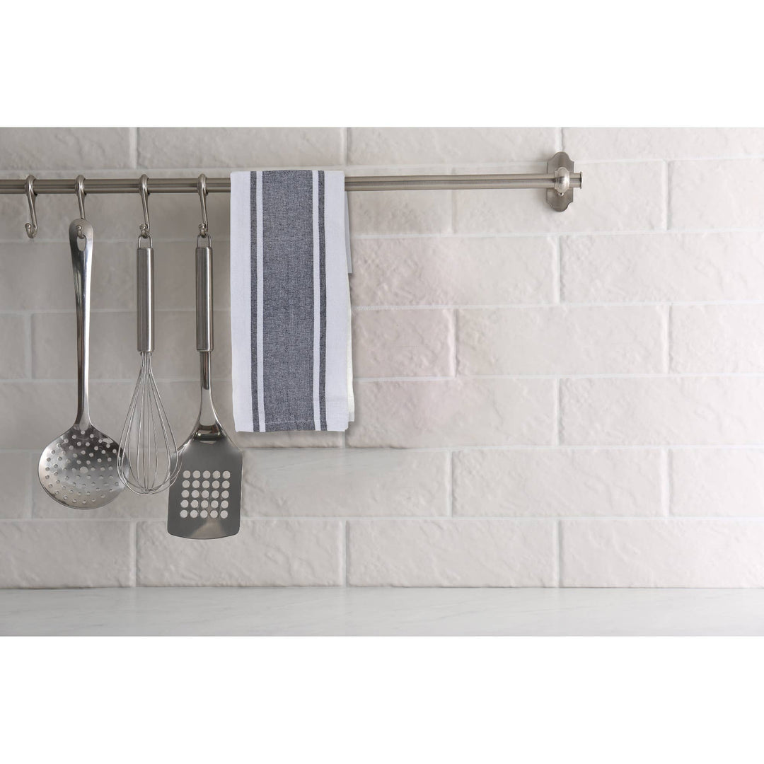 3 Pack Kitchen Towel Set Grey Plaid: Gray
