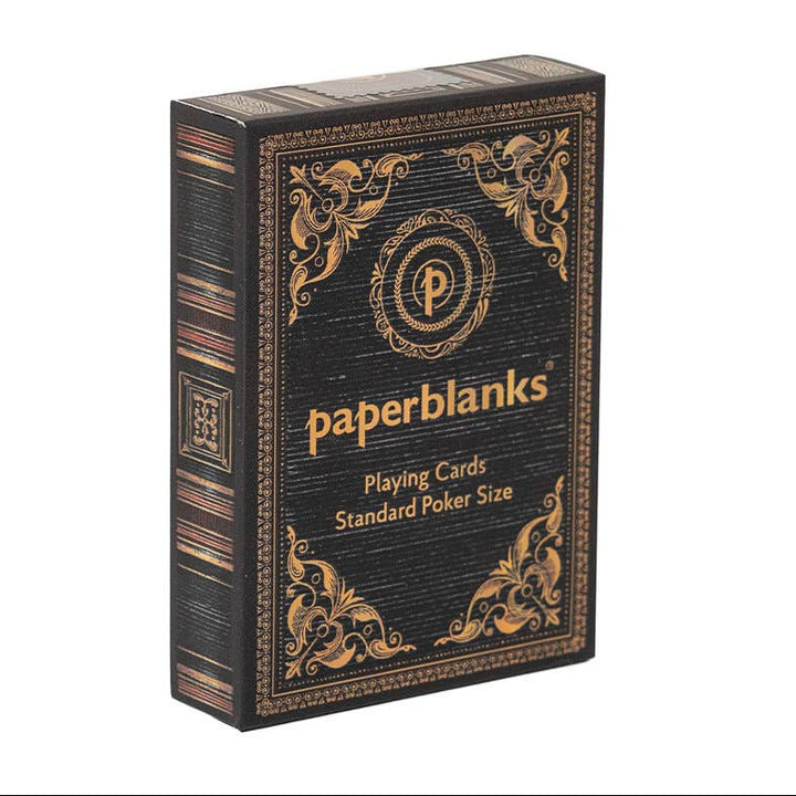Black and gold playing card box with &