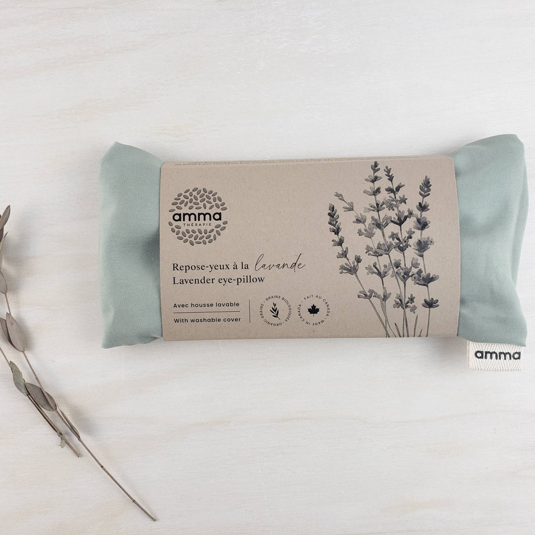 Lavender eye pillow with Tencel washable cover : Sage