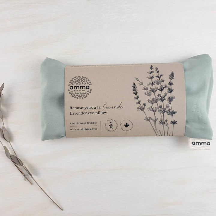 Lavender eye pillow with Tencel washable cover : Sage