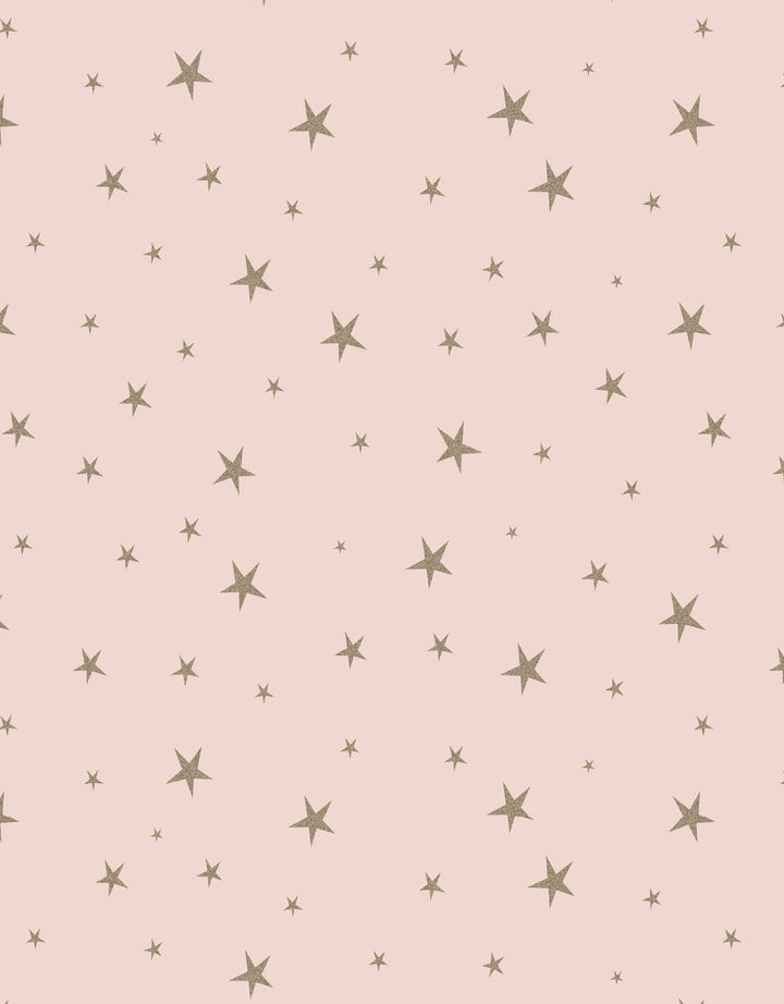 Pattern of gold stars on a pink background
