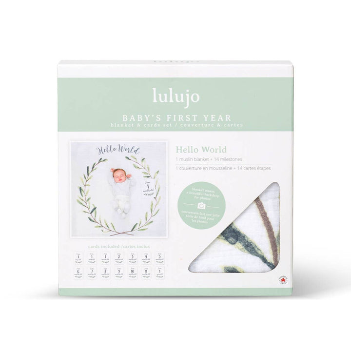 Baby's 1st Year Swaddle & Milestone Cards - Hello World