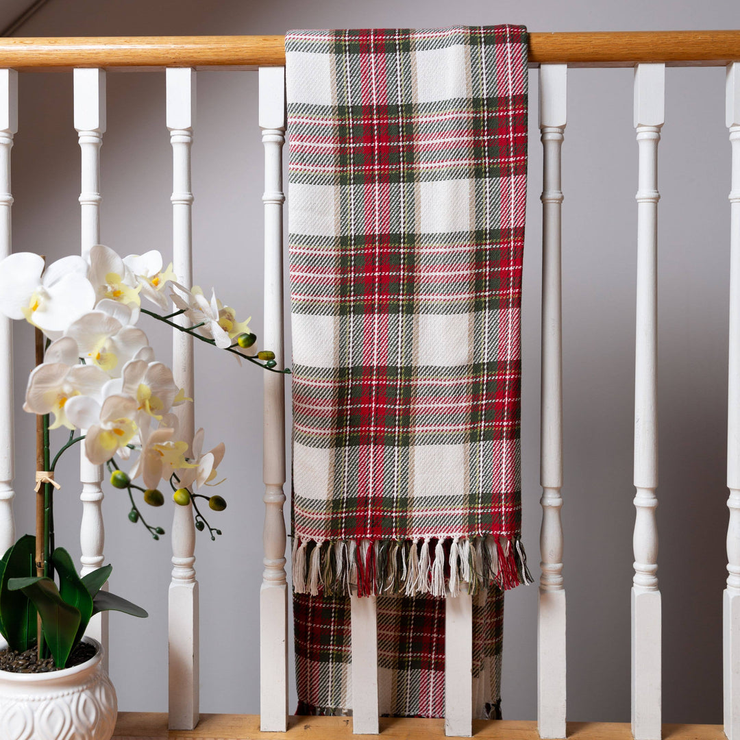 Celebration Plaid Throw: Red/Green / 50x60