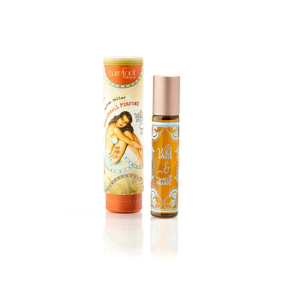 Two bottles of 'Villa Bella' perfume on a white background