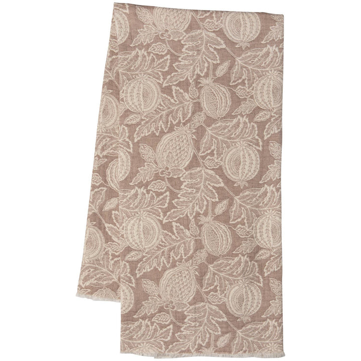 Floral patterned towel on a white background