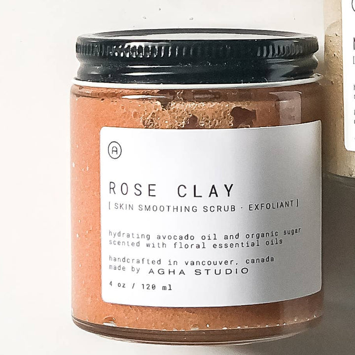 Three skincare products with labels on a white background