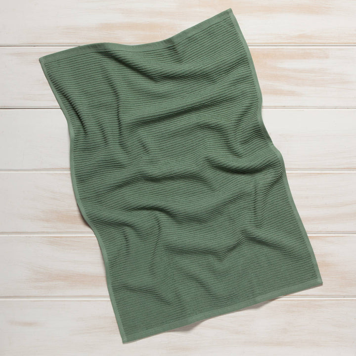 Ripple Elm Green Turkish Cotton Dishtowel