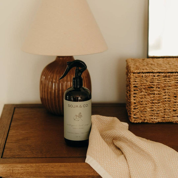 SOJA&amp;CO.® All Purpose Cleaner in Pear + Hinoki scent, 475ml bottle with a clean, modern label and spray nozzle.