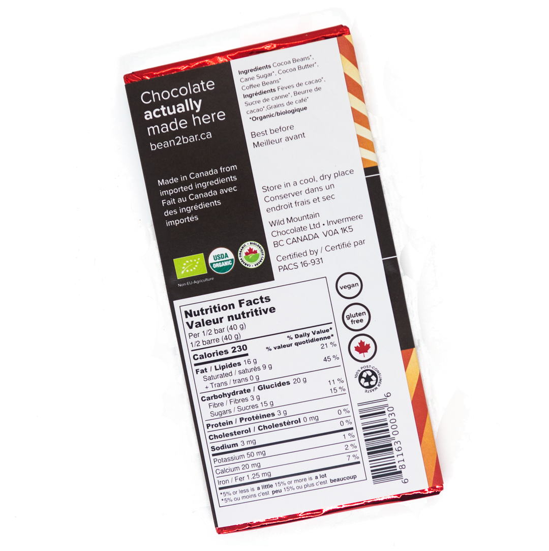 Wild Mountain Caffe Mocha Chocolate Bar