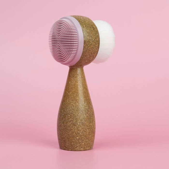 2-Sided Soft Bristles Face Cleansing Brush: Pink