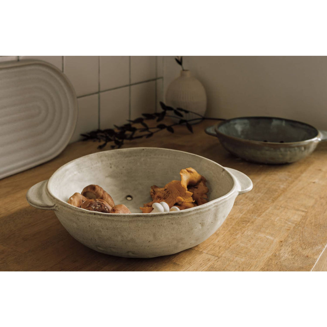 Heirloom Gray Stoneware Fruit Bowl 7 inch