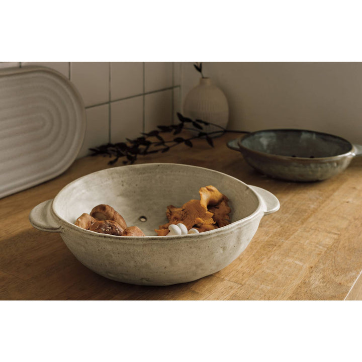 Heirloom Gray Stoneware Fruit Bowl 7 inch