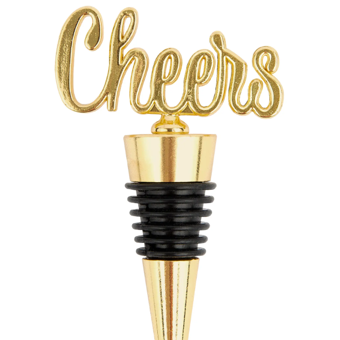 Gold bottle stopper with &
