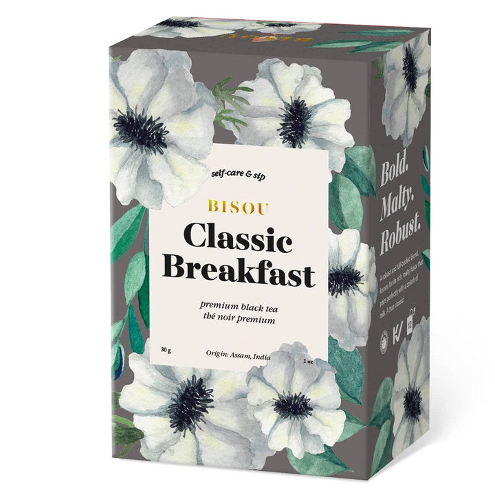 Tea box with floral design and &