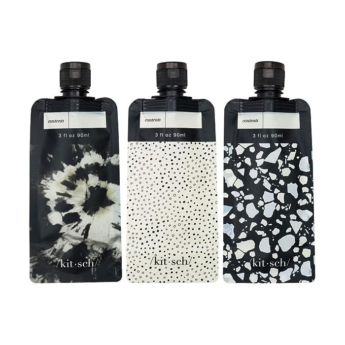 Refillable Travel Pouches (3pc set) Black