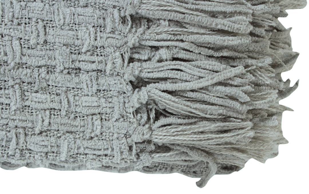 Fabstyles Chenille Basket Weave Throw Blanket, 50x60: Purple