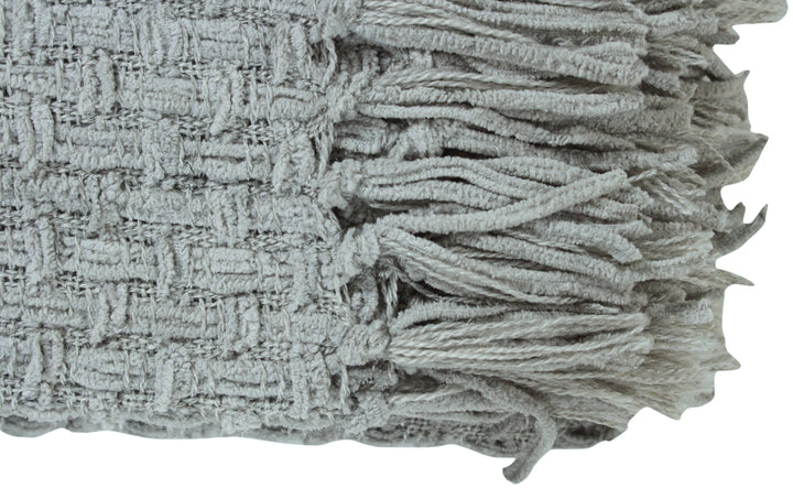 Fabstyles Chenille Basket Weave Throw Blanket, 50x60: Purple