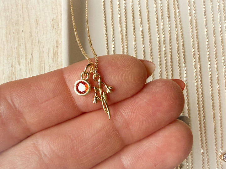 Birth Flower Necklace: October