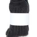 Grey Cozy Sherpa Lined Cable Knit Slipper Socks by Weddingstar Inc. with plush interior and cable knit design for warmth and comfort.