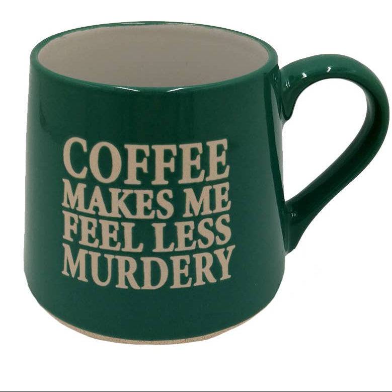 Green mug with white text &