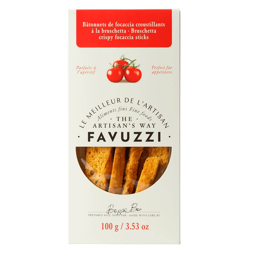 Favuzzi breadsticks packaging on a white background