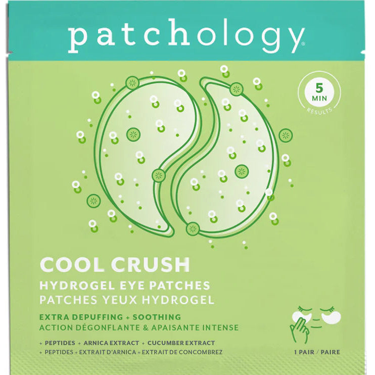 Patchology Cool Crush hydrogel eye patches packaging on a white background