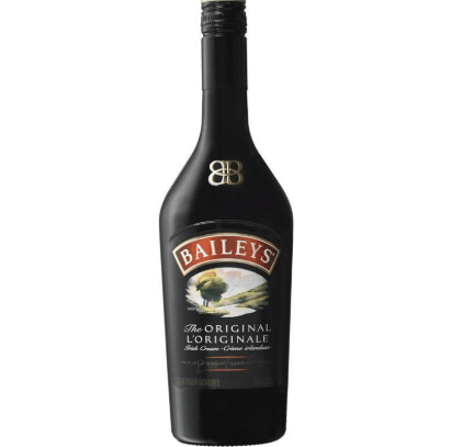 Baileys bottle on a white background