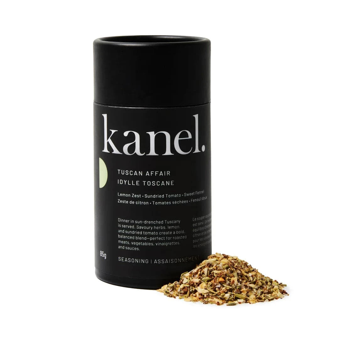 Black seasoning container labeled &