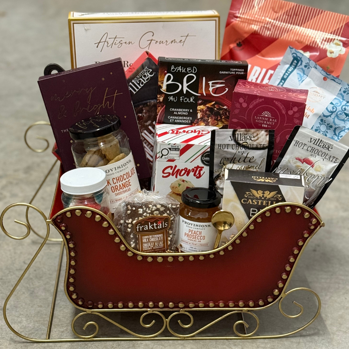 Rudolph's Sleigh Gift Basket