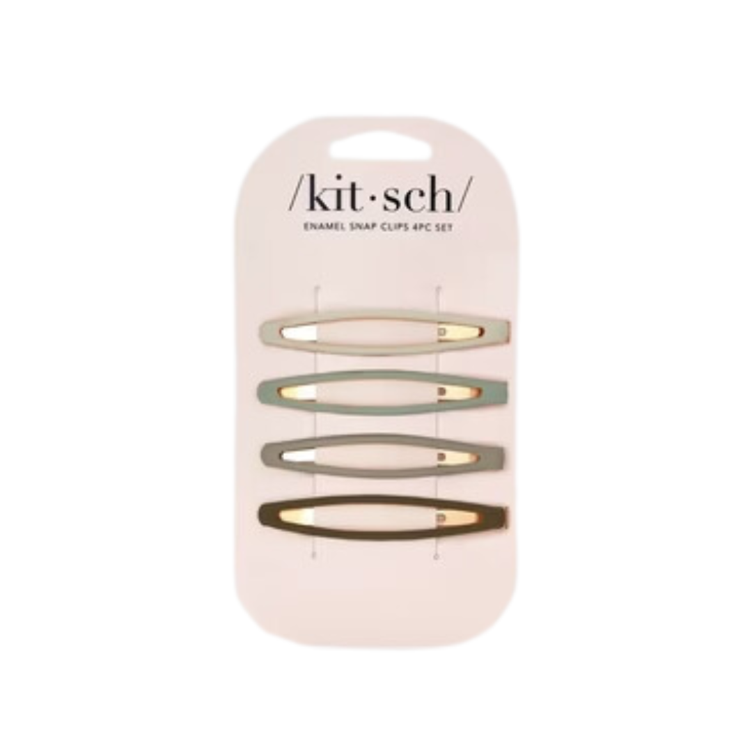 Kitsch Elongated Enamel Clips - Eucalyptus