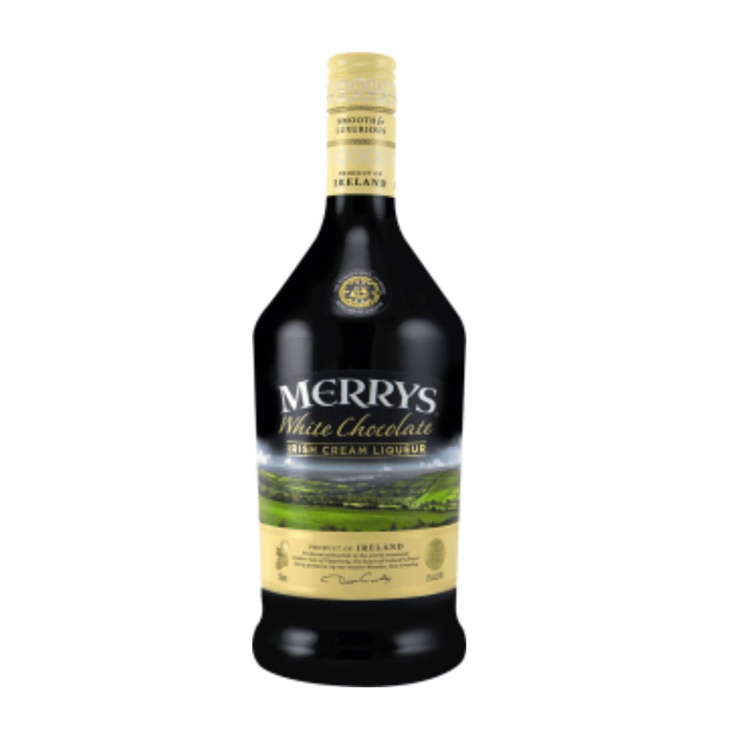 White chocolate Irish cream liqueur bottle by Silver Swallow Inc., featuring a smooth, creamy white chocolate flavor.