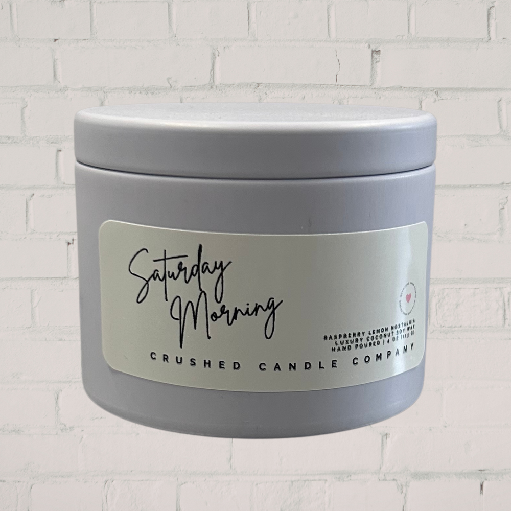 Crushed Candle Company Saturday Morning Candle. Hand poured in Red Deer, Alberta 