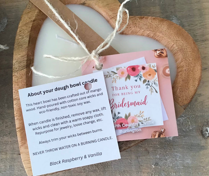 Sweetheart Dough Bowl Candle - Mango Wood: Black Raspberry & Vanilla
