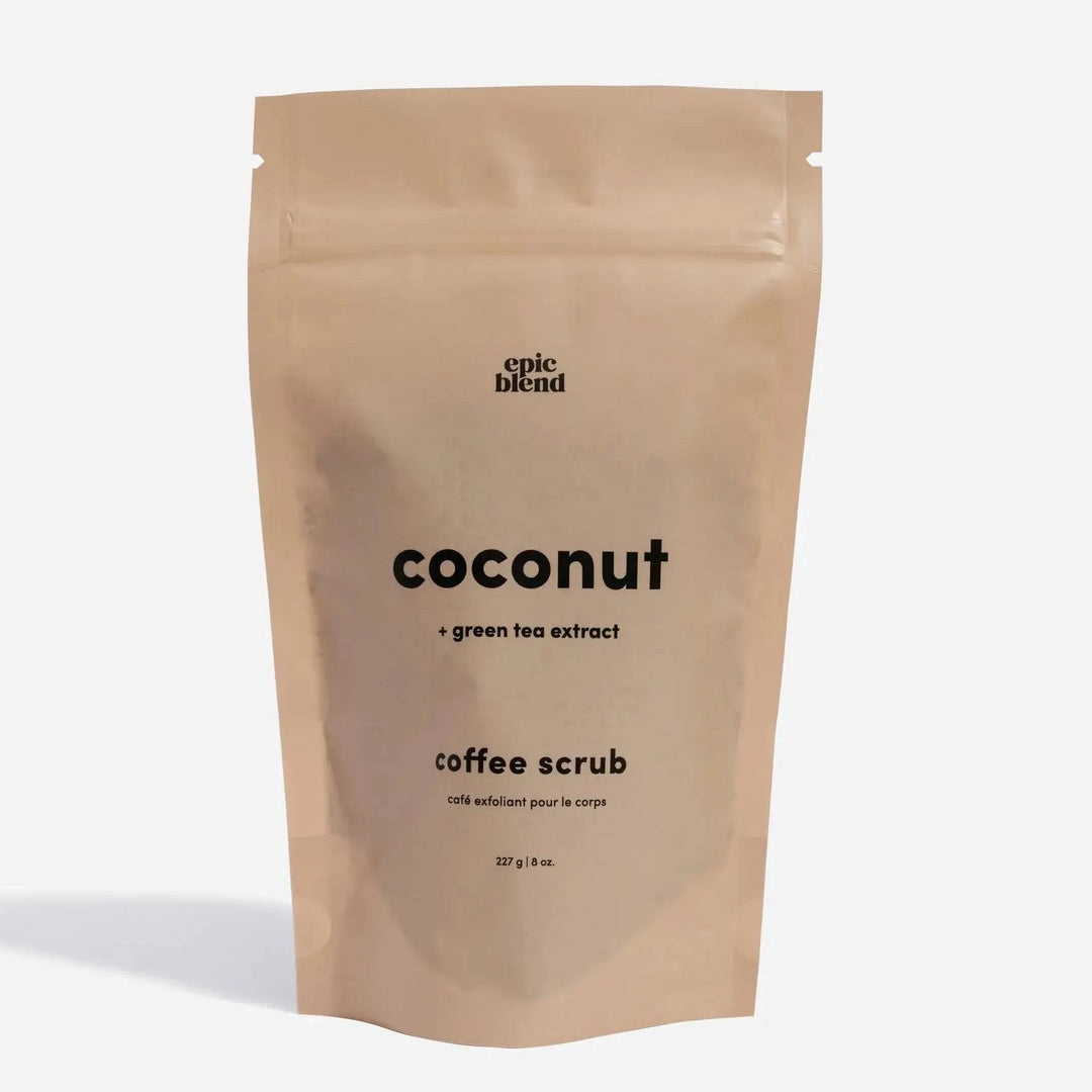 Kraft paper packaging of coconut coffee scrub with &