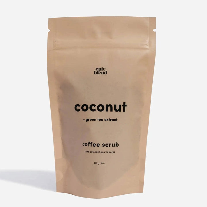 Kraft paper packaging of coconut coffee scrub with &
